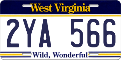 WV license plate 2YA566