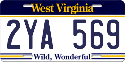 WV license plate 2YA569