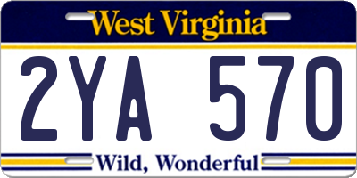 WV license plate 2YA570