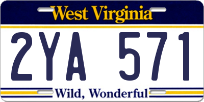WV license plate 2YA571