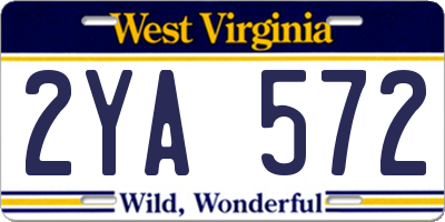WV license plate 2YA572