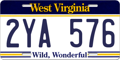WV license plate 2YA576