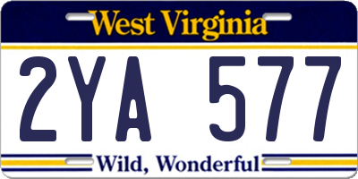 WV license plate 2YA577