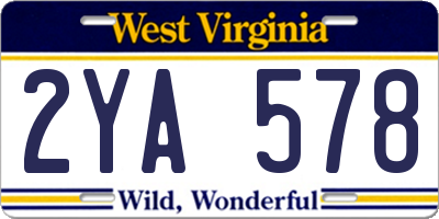 WV license plate 2YA578