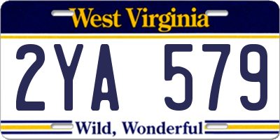 WV license plate 2YA579