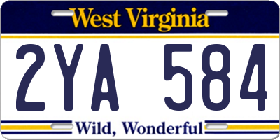 WV license plate 2YA584
