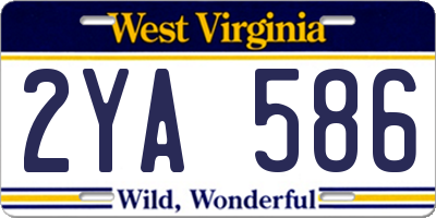 WV license plate 2YA586