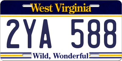 WV license plate 2YA588