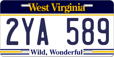 WV license plate 2YA589