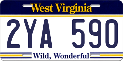 WV license plate 2YA590