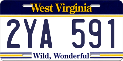 WV license plate 2YA591