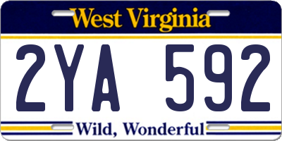 WV license plate 2YA592