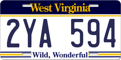 WV license plate 2YA594