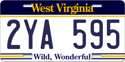 WV license plate 2YA595