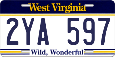 WV license plate 2YA597