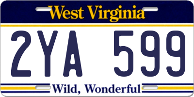 WV license plate 2YA599