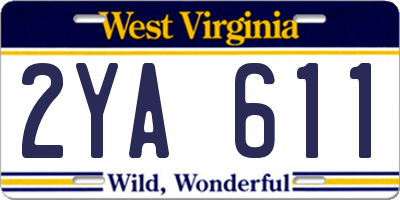 WV license plate 2YA611