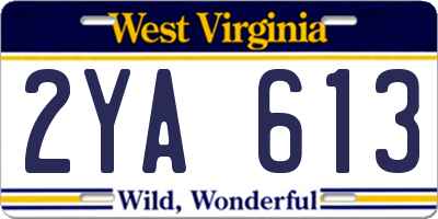 WV license plate 2YA613