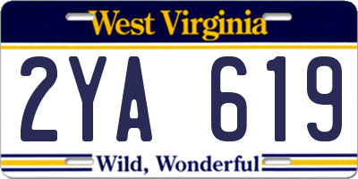 WV license plate 2YA619