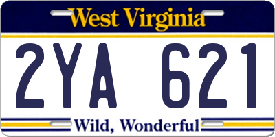 WV license plate 2YA621