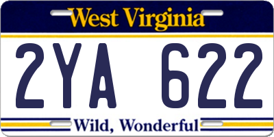 WV license plate 2YA622