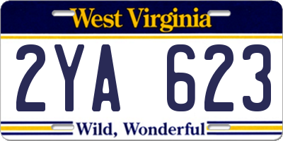 WV license plate 2YA623