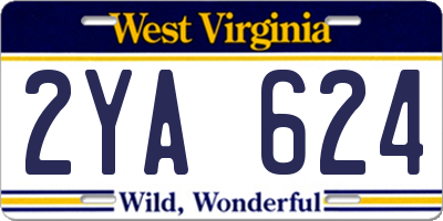 WV license plate 2YA624