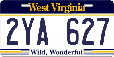 WV license plate 2YA627