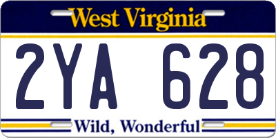 WV license plate 2YA628
