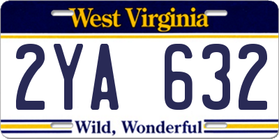 WV license plate 2YA632