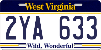 WV license plate 2YA633