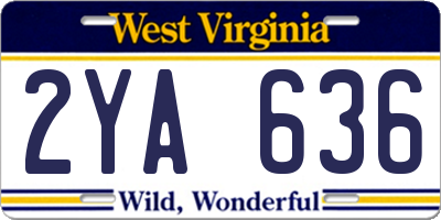 WV license plate 2YA636