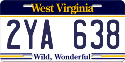 WV license plate 2YA638
