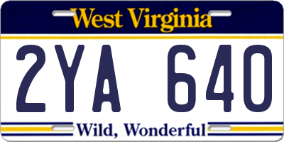 WV license plate 2YA640