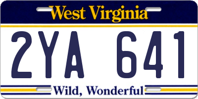 WV license plate 2YA641