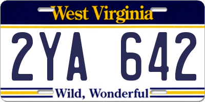 WV license plate 2YA642