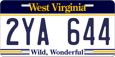 WV license plate 2YA644