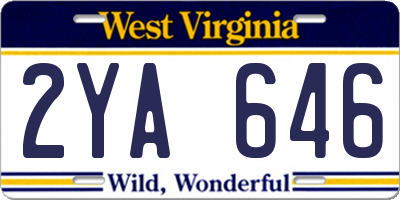 WV license plate 2YA646