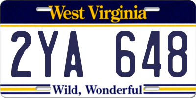 WV license plate 2YA648