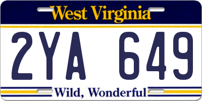 WV license plate 2YA649