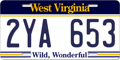 WV license plate 2YA653