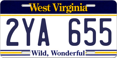 WV license plate 2YA655