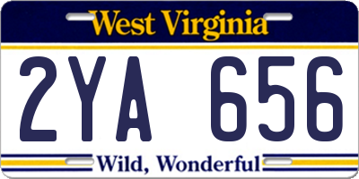 WV license plate 2YA656