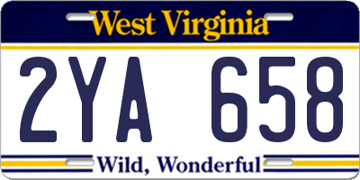 WV license plate 2YA658