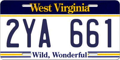 WV license plate 2YA661