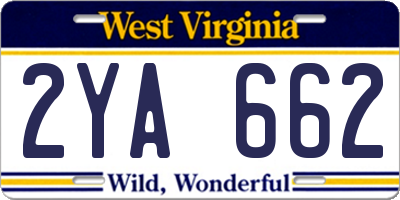 WV license plate 2YA662