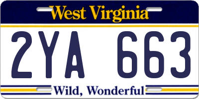 WV license plate 2YA663