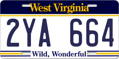 WV license plate 2YA664