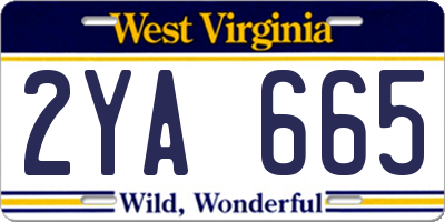 WV license plate 2YA665