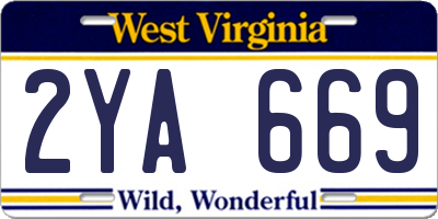 WV license plate 2YA669